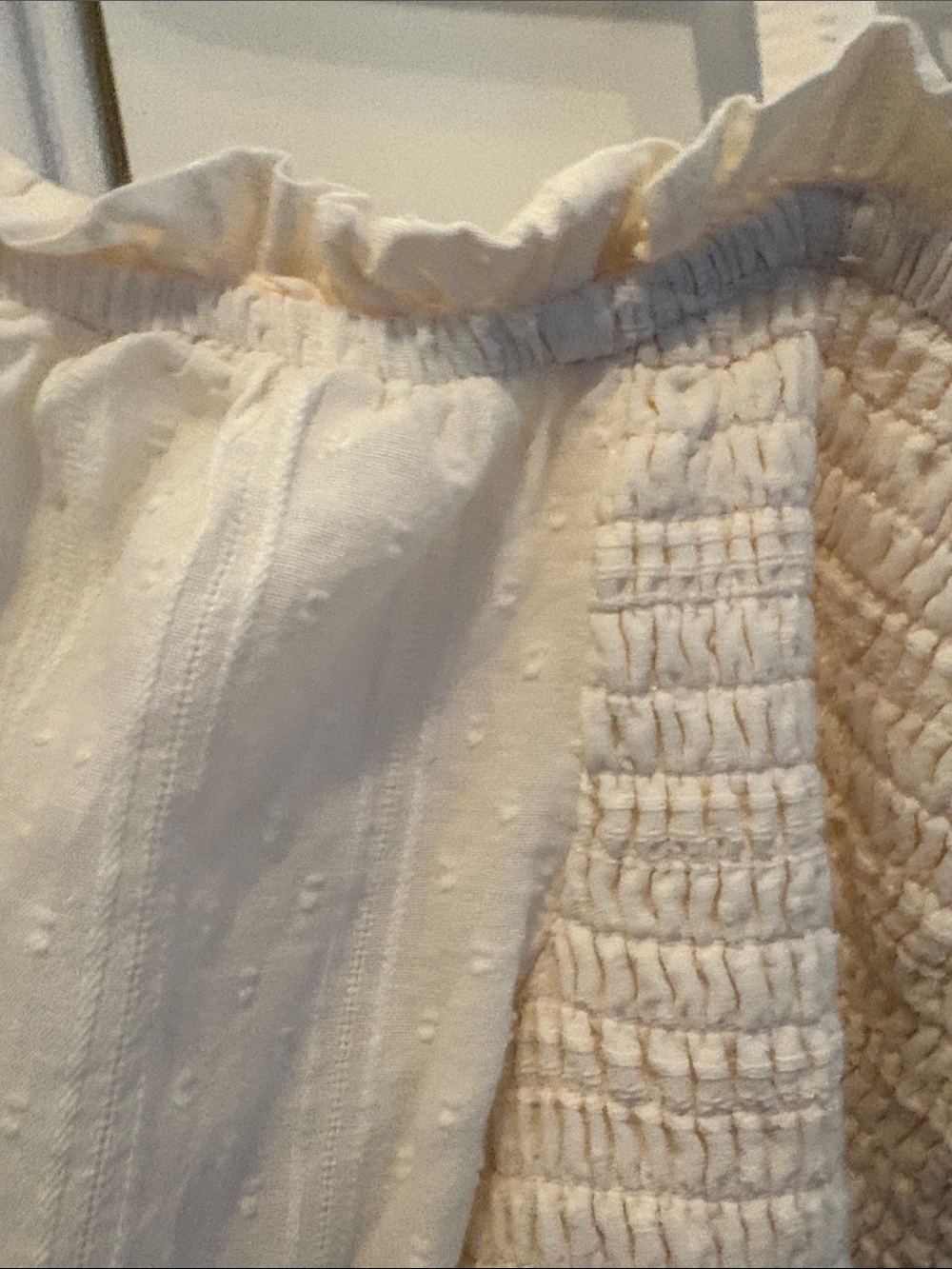 Torrid NWOT Cream Off-Shoulder Peasant Cottagecore top w/ Lace Trim Size 2 Boho - Picture 4 of 7